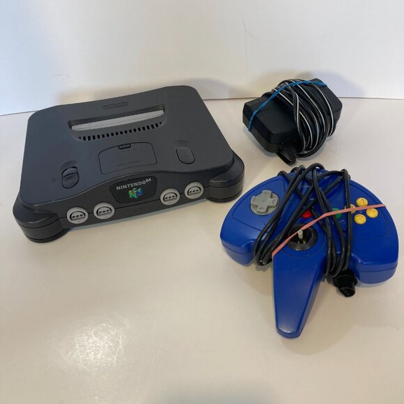 Nintendo 64 N64 Console System Bundle Power Cord + SuperPad 64 Controller No AV - Picture 1 of 14
